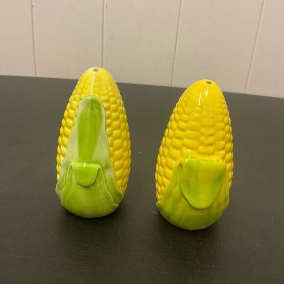 Ceramic Corn Ears on the Cob Salt and Pepper Shaker Set Vintage Nebraska Huskers - Picture 5 of 6